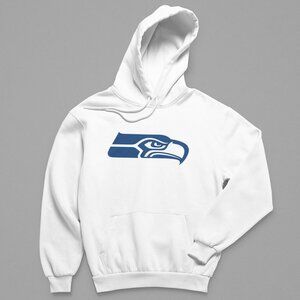 NEW Seattle Seahawks Team Color Pop Logo Fleece Pullover Hoodie WHITE